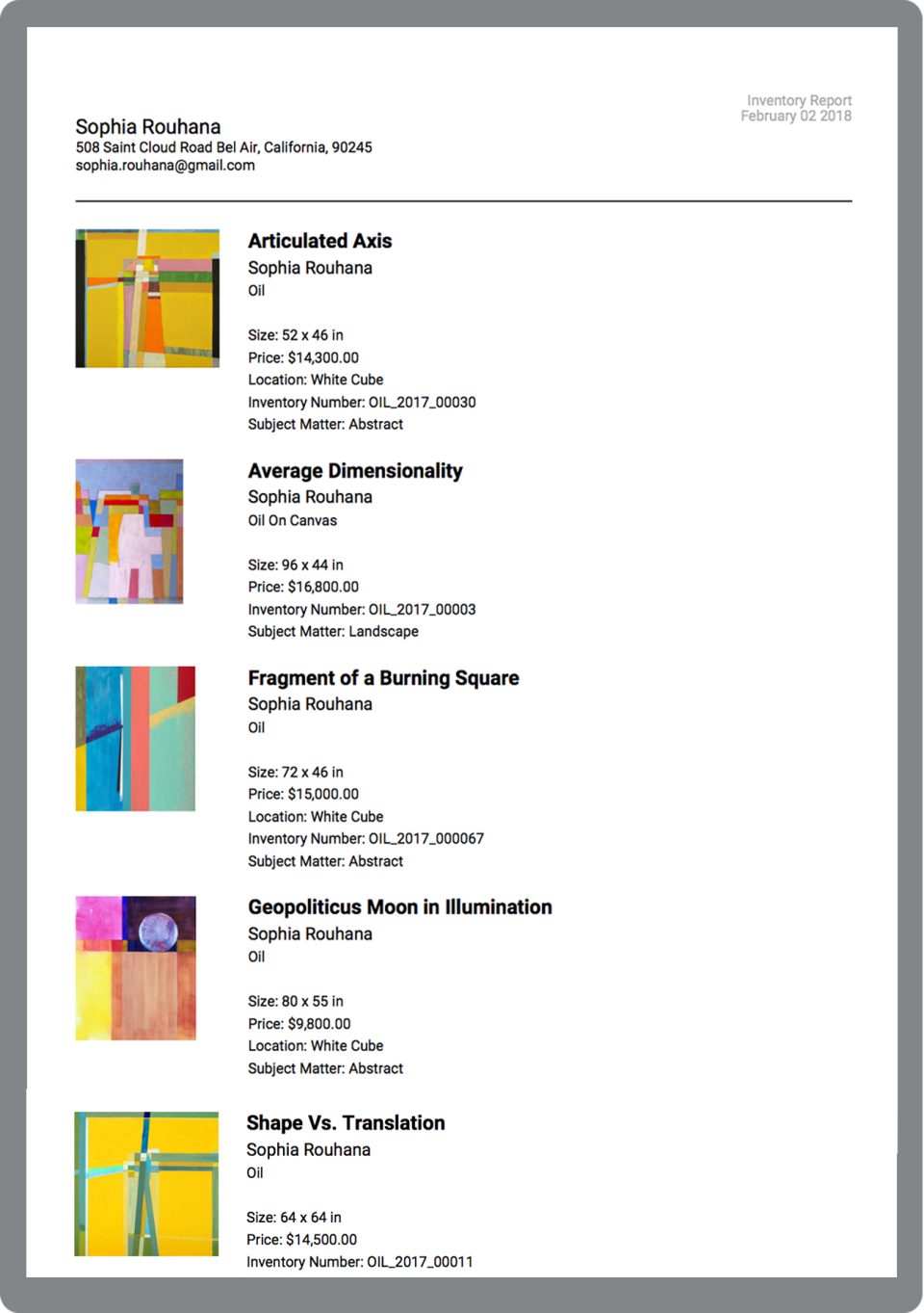 screenshot of Artwork Archive